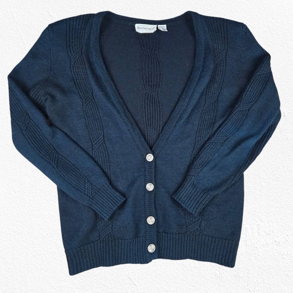 Weathervane Vintage Navy Wool Blend Cardigan